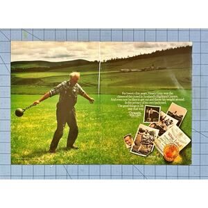1986 Dewar’s Scotch Print Ad Grant Anderson Scotland Athlete in Kilt